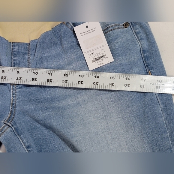 a:glow Maternity Girlfriend Capri Crop Denim Jeans Womens Size Large - Picture 7 of 11